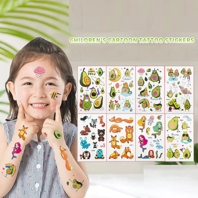 Lot de 60 autocollants de tatouage temporaire pour enfants