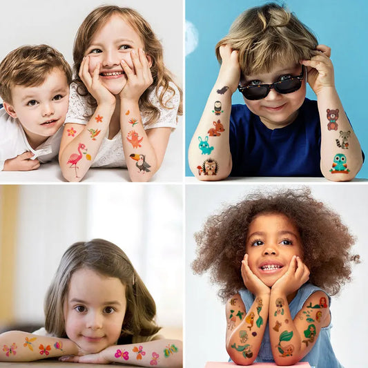 Lot de 60 autocollants de tatouage temporaire pour enfants